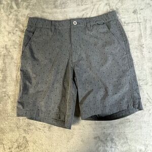 Swannies Golf Shorts Mens 32 Grey Micro Print Performance Stretch Activewear